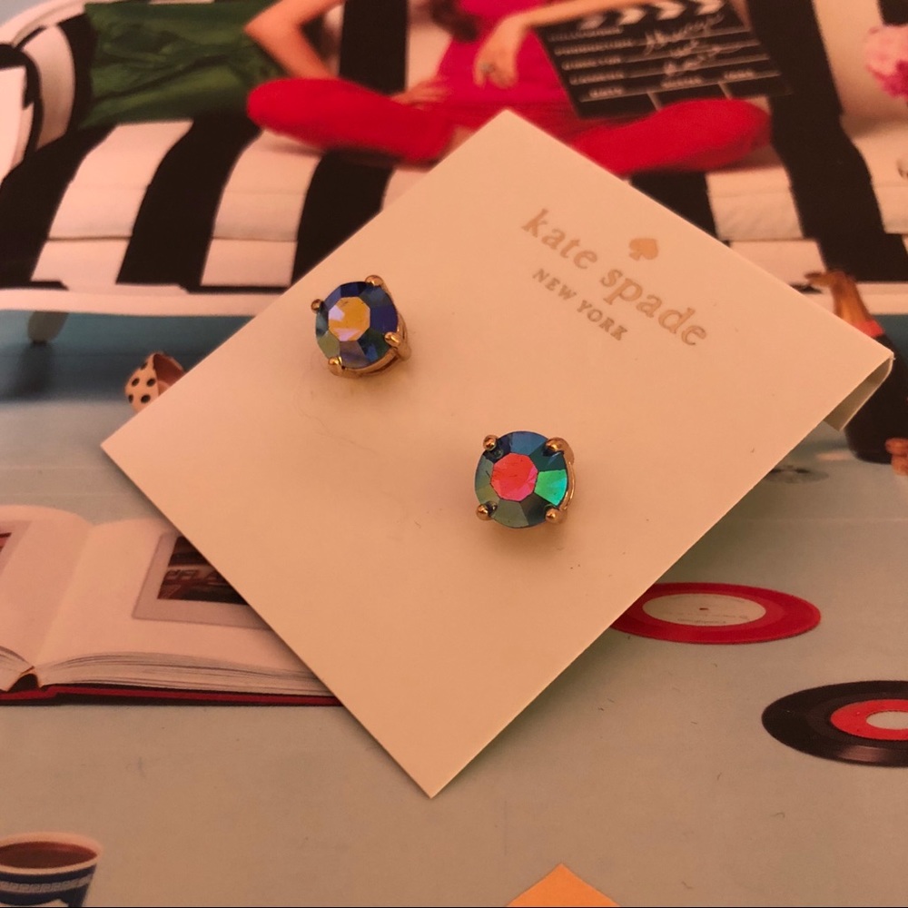 Kate Spade Gold-Tone Faceted Abalone Square Studs